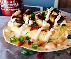 Blackened Shrimp and Cheesy Grits Taco