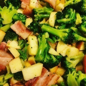 Bacon, apples, and broccoli 